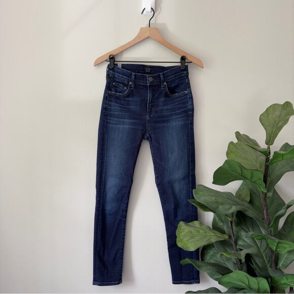 Citizens of Humanity Rocket Crop High Rise Skinny Jeans Dark Wash Denim USA Made - Picture 1 of 16